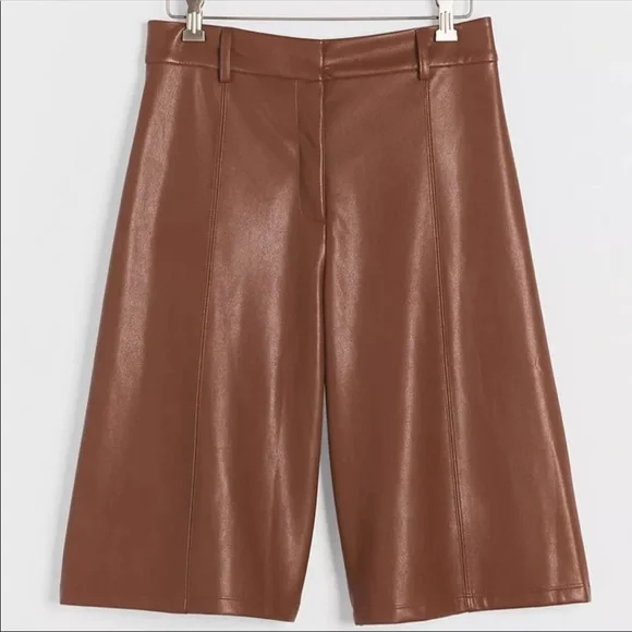 Anthropologie Davina Faux Leather Culottes- Alec Les Filles Sz. Lg - Picture 3 of 9